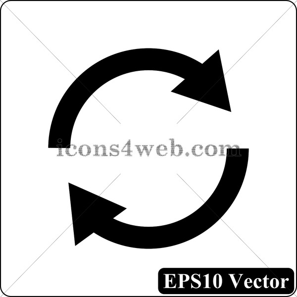600x600 Reload Two Arrows Black Icon Vector