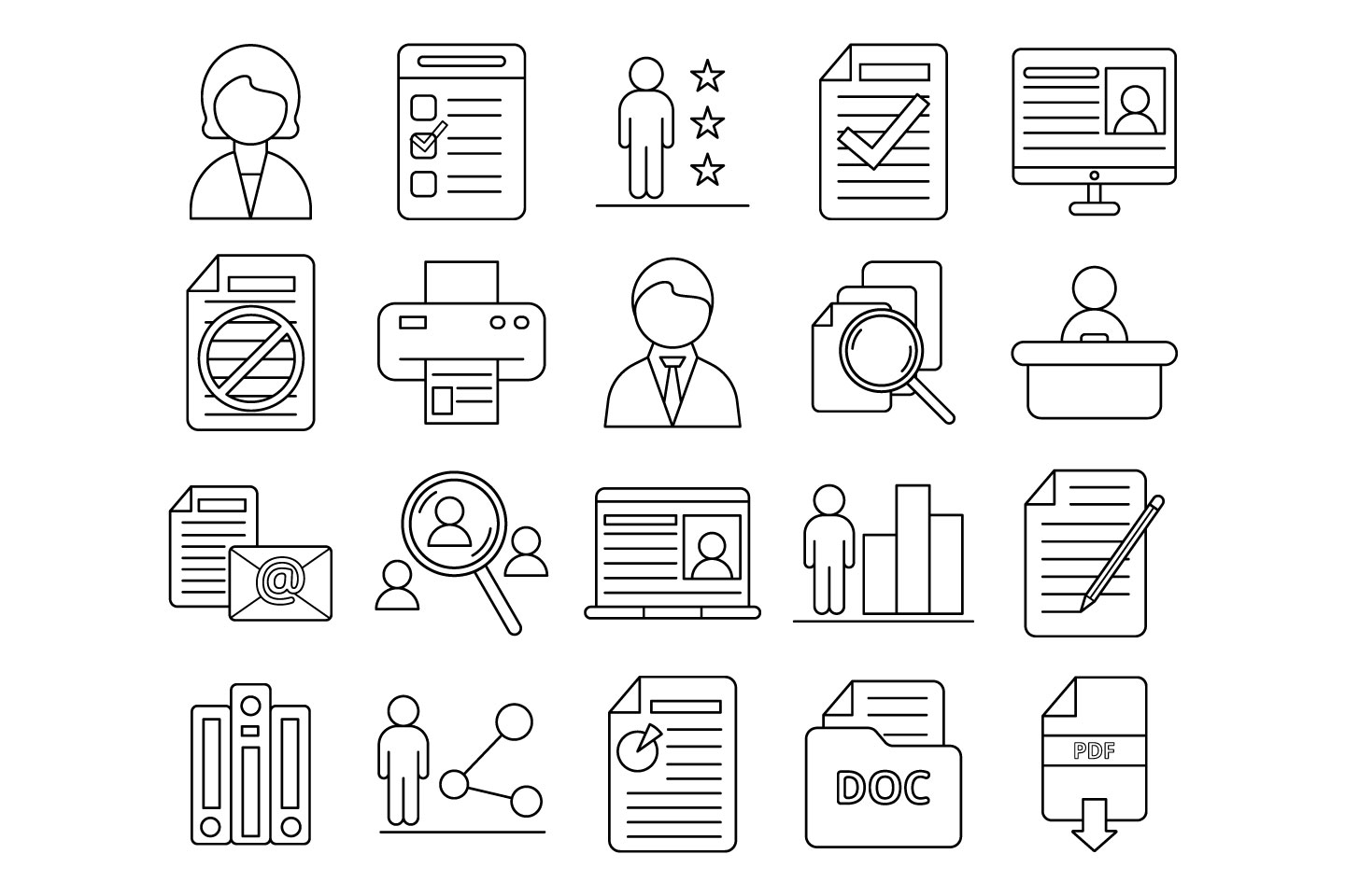 1440x960 Resume Vector Free Icon Set
