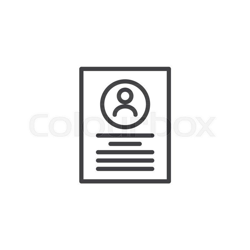 800x800 Resume Cv Document Outline Icon Stock Vector Colourbox