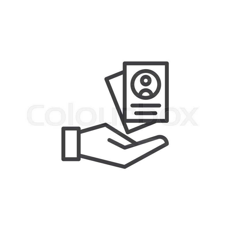 800x800 Resume Form In Hand Outline Icon Stock Vector Colourbox