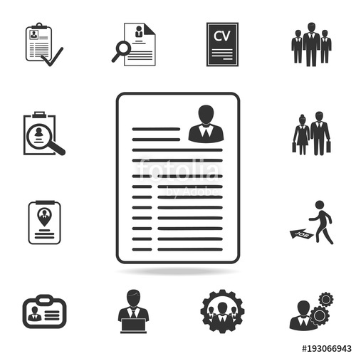 500x500 Resume Vector Icon Set Of Human Resources, Head Hunting Icons