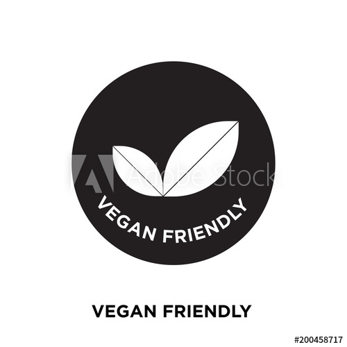 500x500 Vegan Friendly Icon On White Background, In Black, Vector Icon