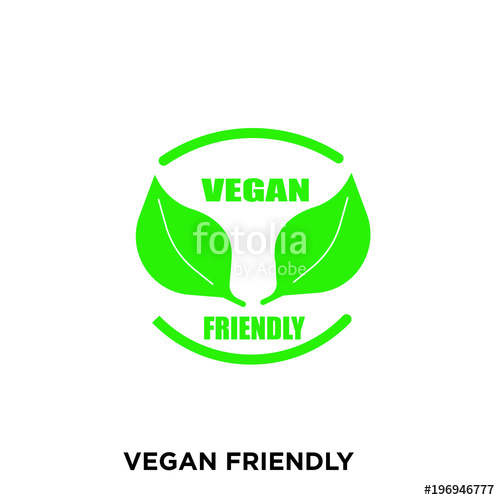 500x500 Vegan Friendly Icon On White Background, In Green, Vector Icon