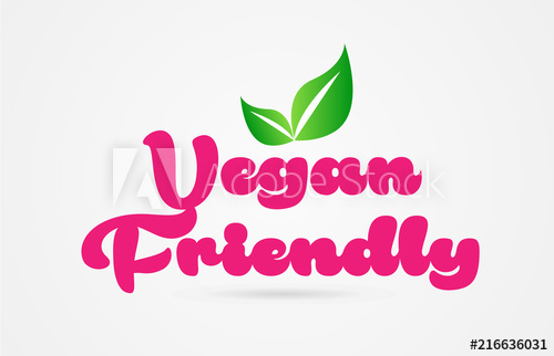 500x322 Vegan Friendly Pink Green Leaf Word Text Logo Icon