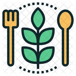 256x256 Vegan Icon Of Colored Outline Style