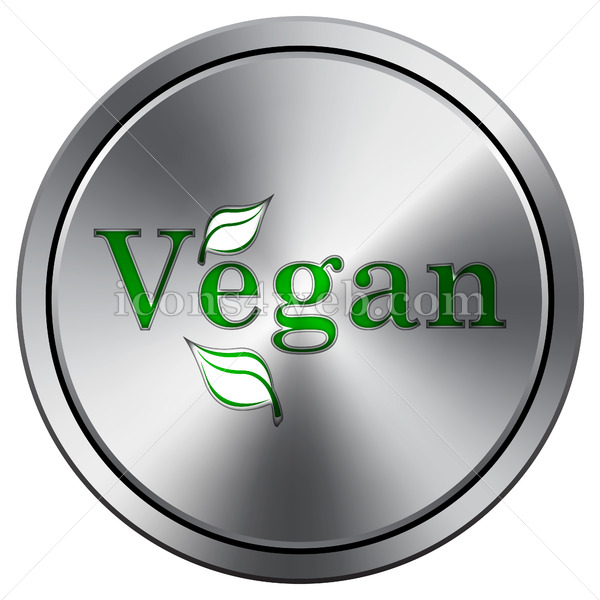 600x600 Vegan Icon Round Icon Imitating Metal