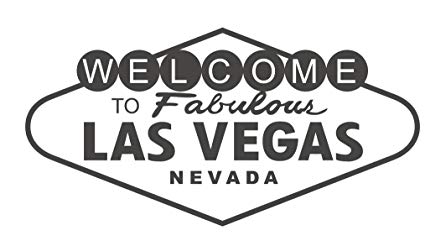 425x246 Black And White Welcome To Las Vegas Icon Vinyl Decal