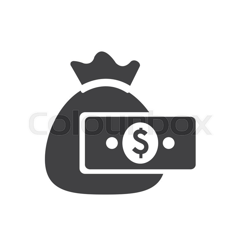 800x800 Bill Money Bag Casino Vegas Icon Flat Stock Vector Colourbox