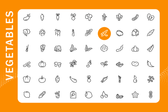 580x387 Vegetable Icons Set Graphic