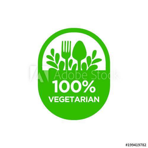 500x500 Vegetarian Icon Vector Illustration