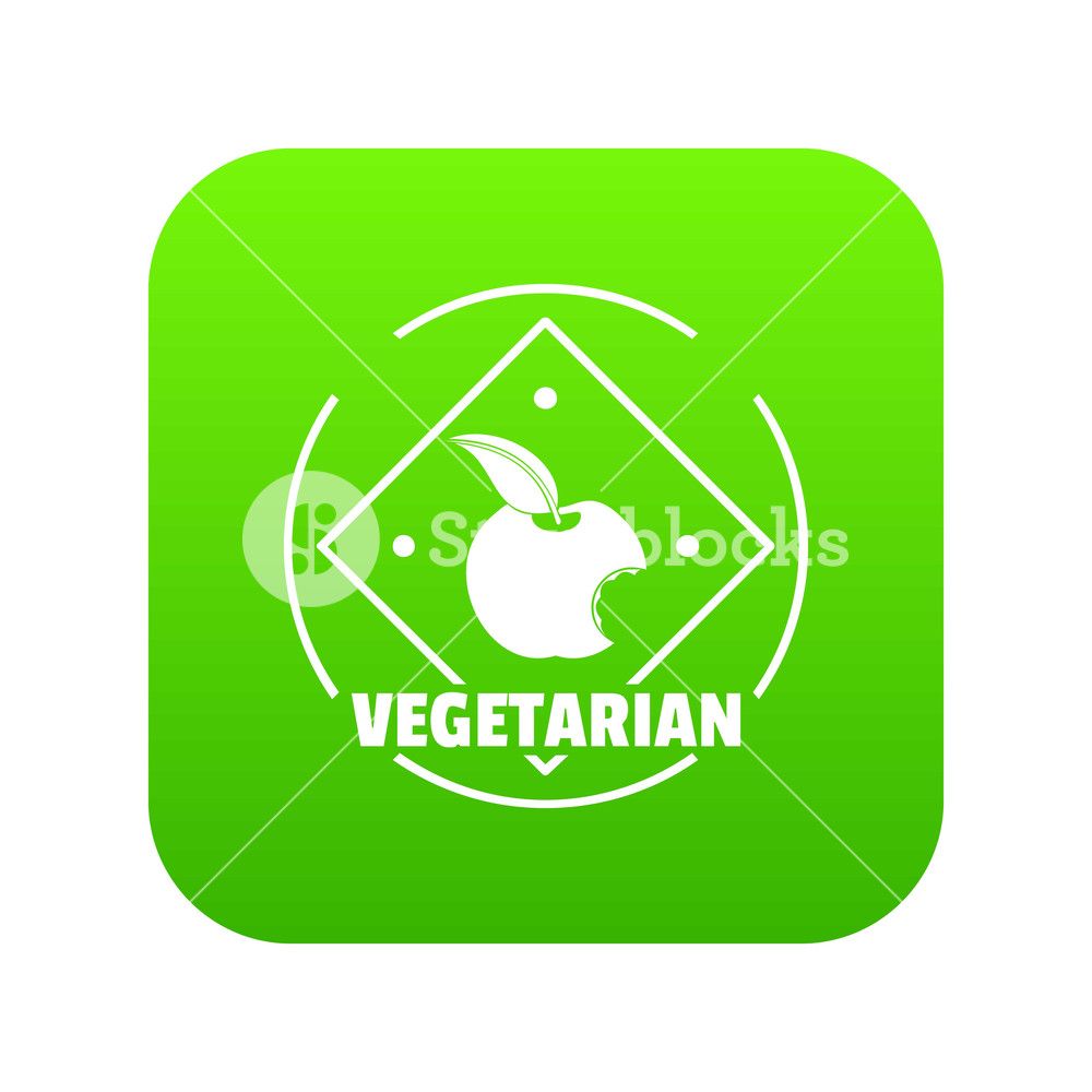 1000x1000 Vegetarian Icon Green Vector Isolated On White Background Royalty