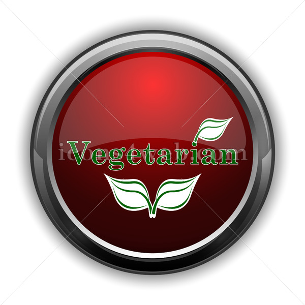 600x600 Vegetarian Icon Red Glossy Web Icon With Shaddow