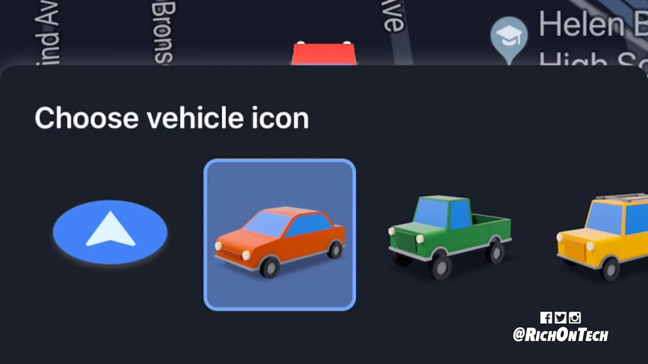 1280x720 Google Maps How To Change The Arrow To A Vehicle Icon