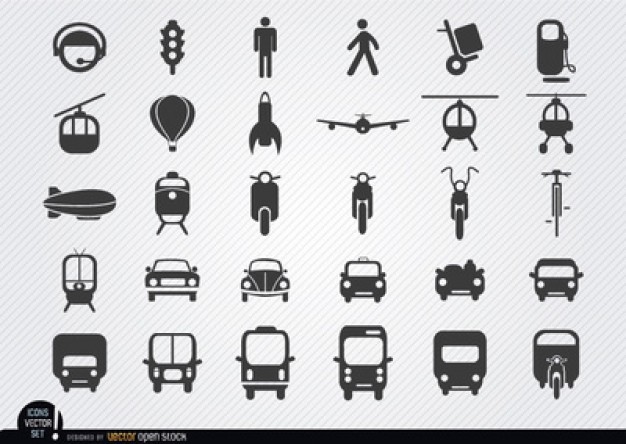 626x444 Outlined Vehicle Icons Vector Vector Free Download