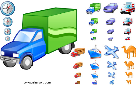 450x280 Transport Icon Set Vehicle Icon Library With Truck, Train, Car