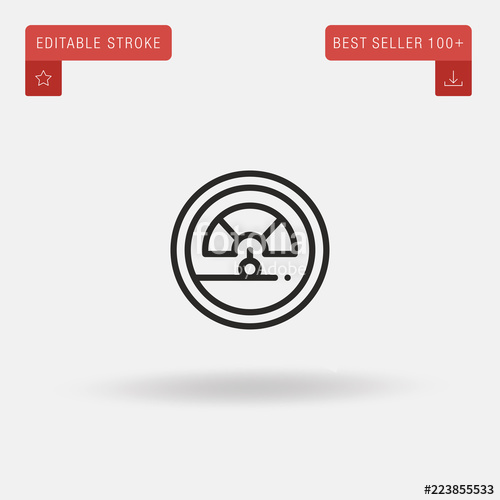 500x500 Outline Velocity Icon Isolated On Grey Background Line Pictogram