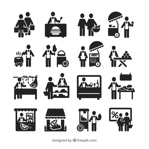 626x626 Street Vendor Icons Vector Free Download