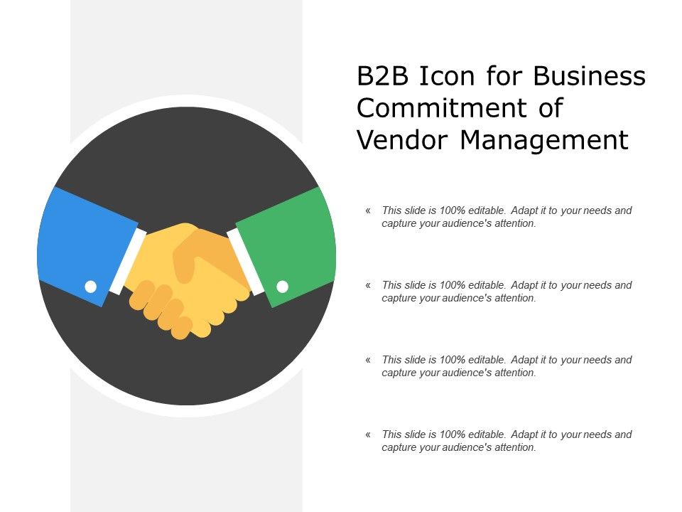 960x720 Icon For Business Commitment Of Vendor Management Powerpoint