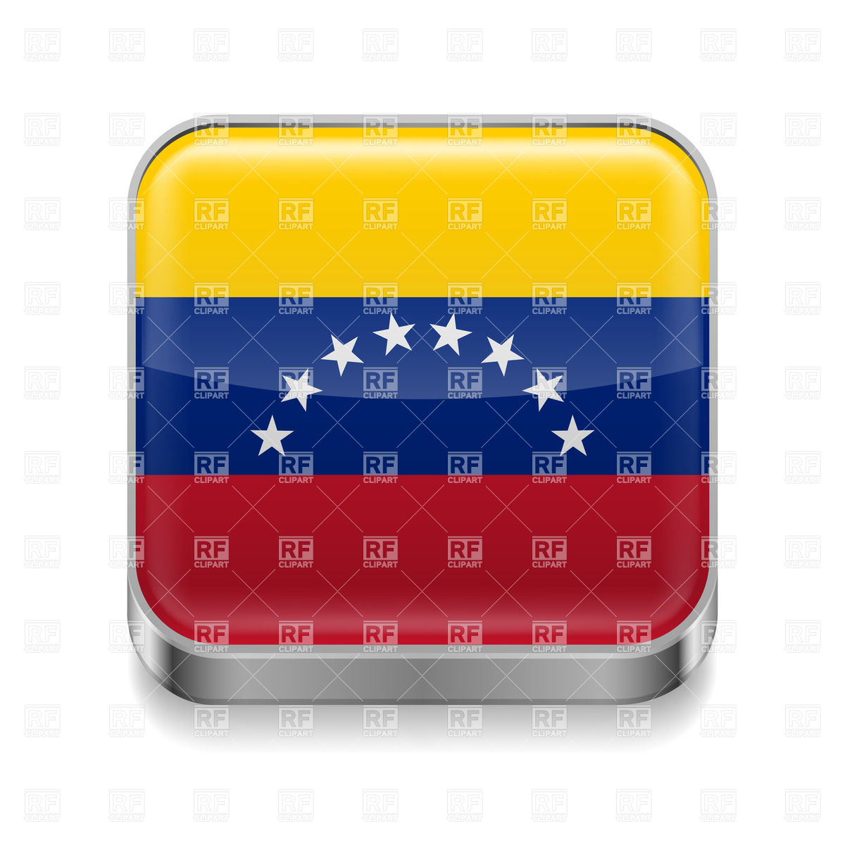 1200x1200 Metal Square Icon With Flag Of Venezuela Vector Image Of Signs