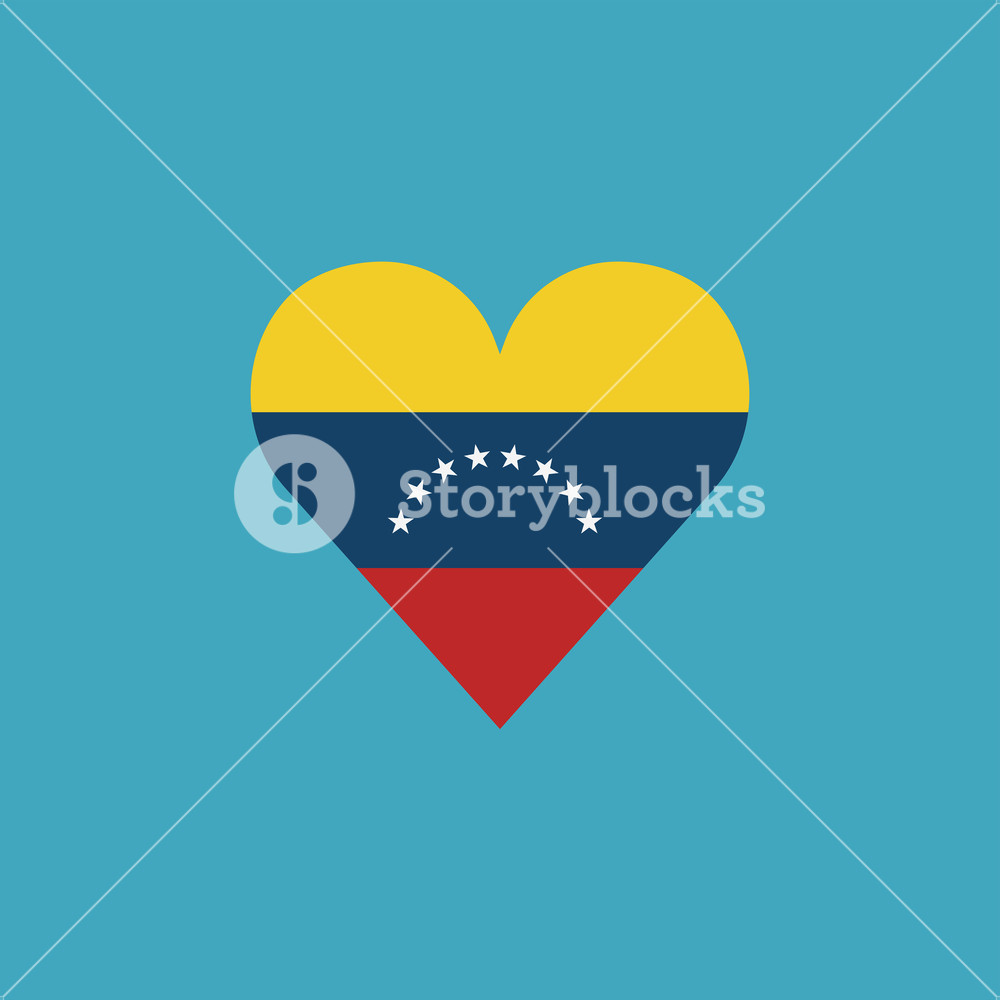 1000x1000 Venezuela Flag Icon In A Heart Shape In Flat Design Independence