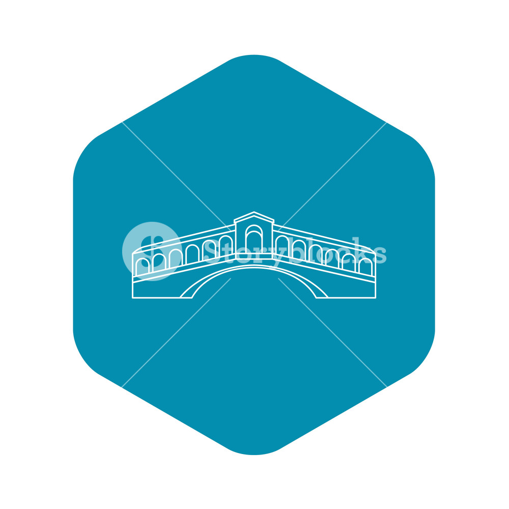 1000x1000 Rialto Bridge In Venice Icon Outline Illustration Of Rialto