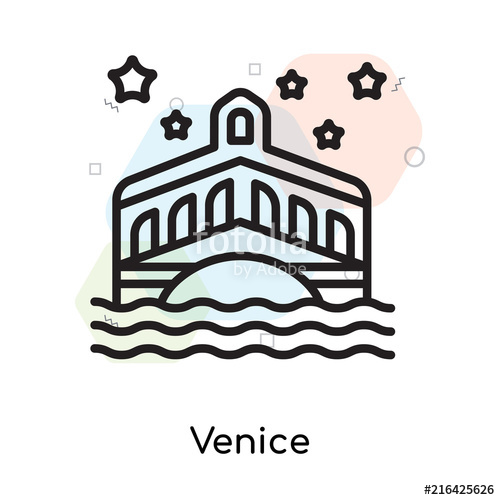500x500 Venice Icon Vector Sign And Symbol Isolated On White Background
