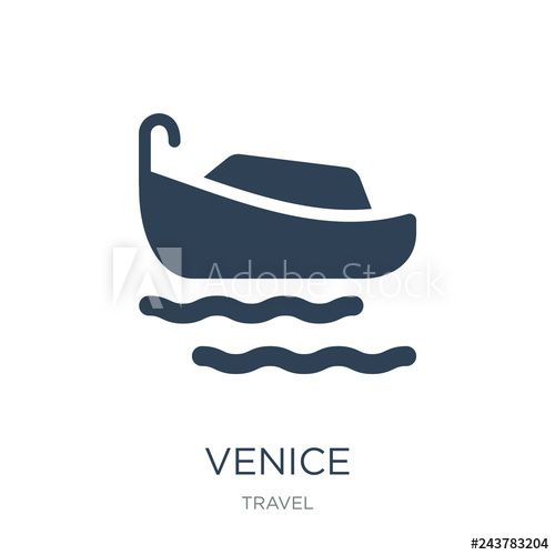500x500 Venice Icon Vector On White Background, Venice Trendy Filled Icons