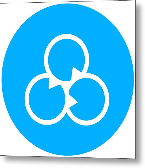 493x572 Venn Diagram Icon On A Round Button Metal Print