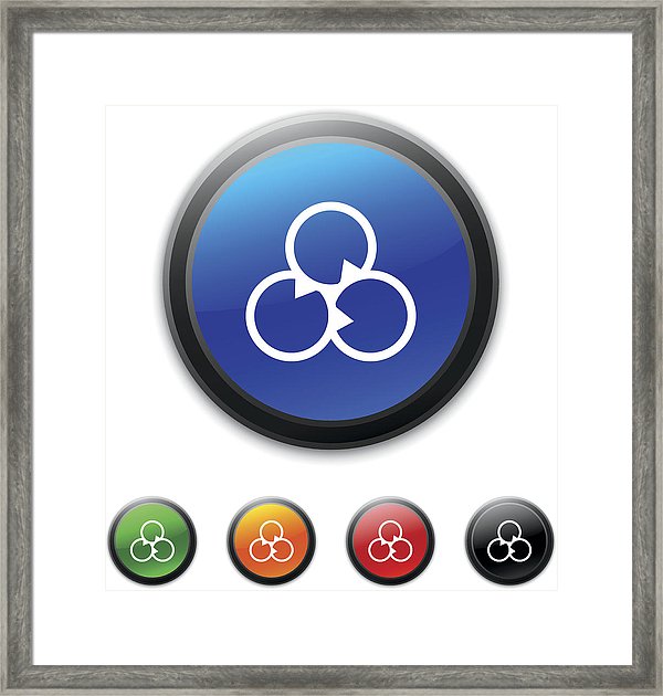 600x630 Venn Diagram Icon On Round Buttons Framed Print