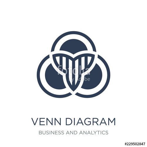 500x500 Venn Diagram Icon Trendy Flat Vector Venn Diagram Icon On White