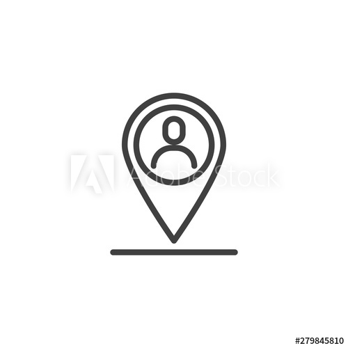 500x500 Meeting Point Line Icon User Map Marker Linear Style Sign