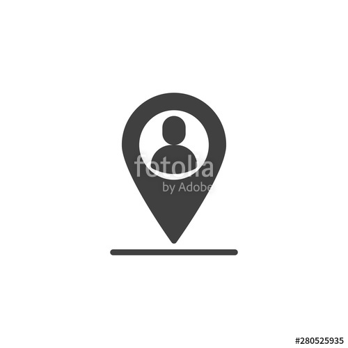 500x500 Meeting Point Vector Icon User Map Marker Filled Flat Sign