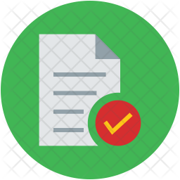 256x256 Document Verified Icon Of Flat Style