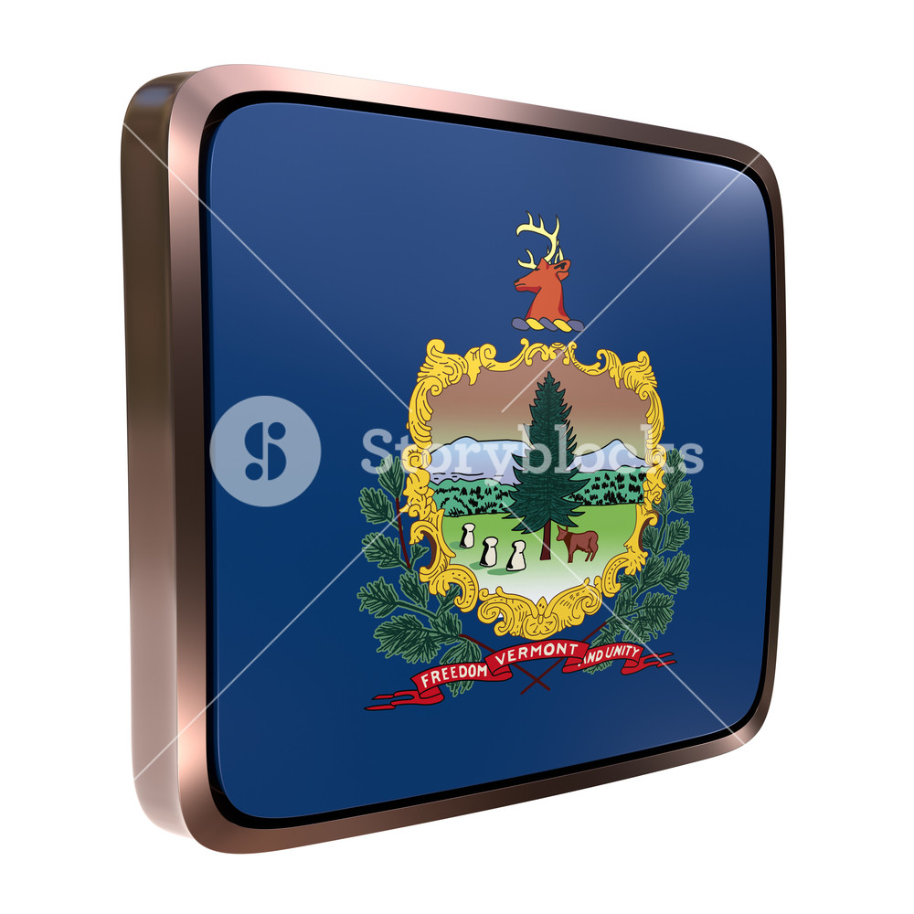 1000x1000 Rendering Of A Vermont State Flag Icon With A Bright Frame