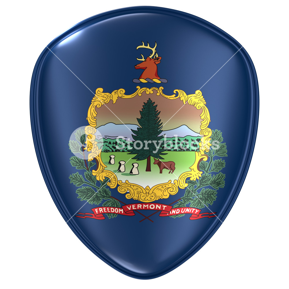 1000x1000 Rendering Of A Vermont Usa State Flag Icon On White Background