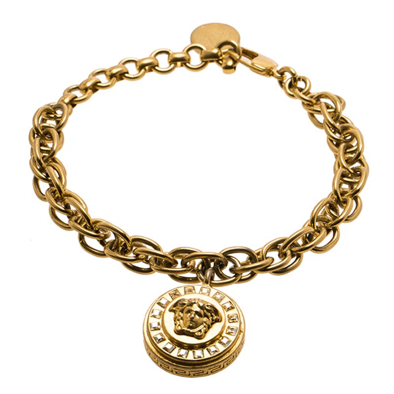800x800 Buy Versace Icon Medusa Crystal Studded Gold Tone Bracelet