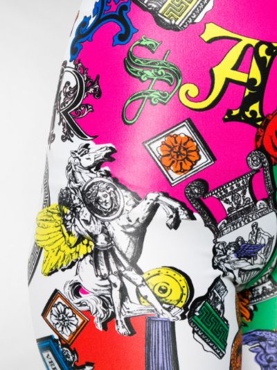 400x533 Versace White Polyamide Icon Printed Leggings