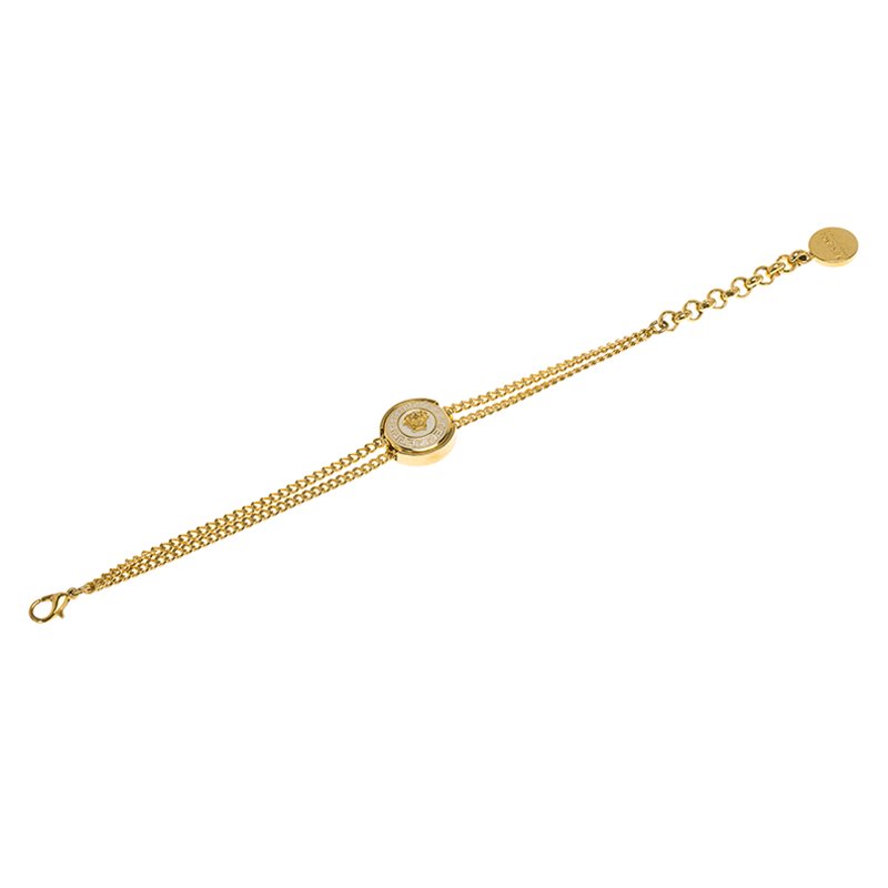 800x800 Buy Versace Icon Medusa White Enamel Gold Tone Bracelet