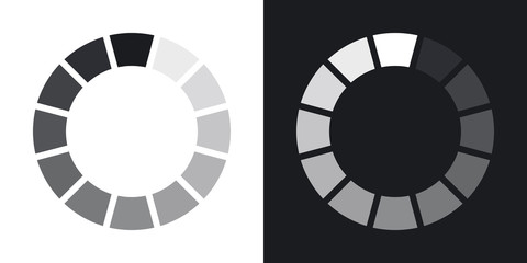480x240 Vector Circular Loading Icon Two Tone Version On Black And White