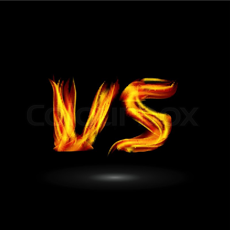 800x800 Versus Vector Flame Letters Fight Stock Vector Colourbox