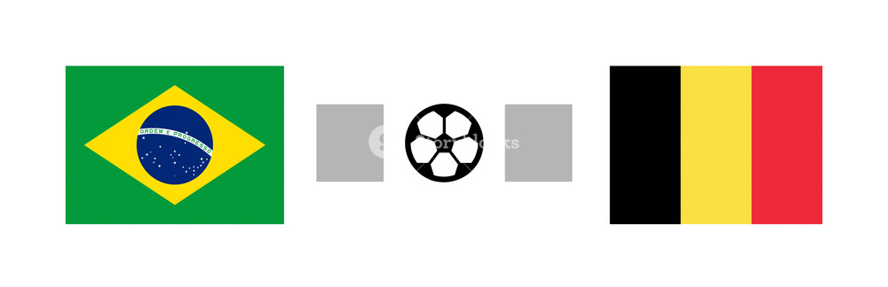 1000x324 Brazil Versus Belgium Score Flags Icon Over White Background