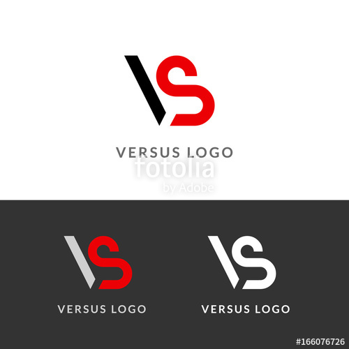 500x500 Versus Letters Logo Flat Competition Concept Design Emblem