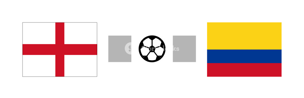 1000x324 England Versus Colombia Score Flags Icon Over White Background