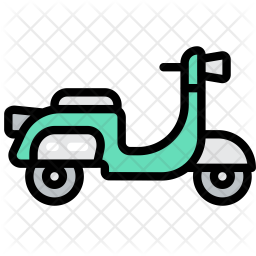 256x256 Vespa Icon Of Colored Outline Style