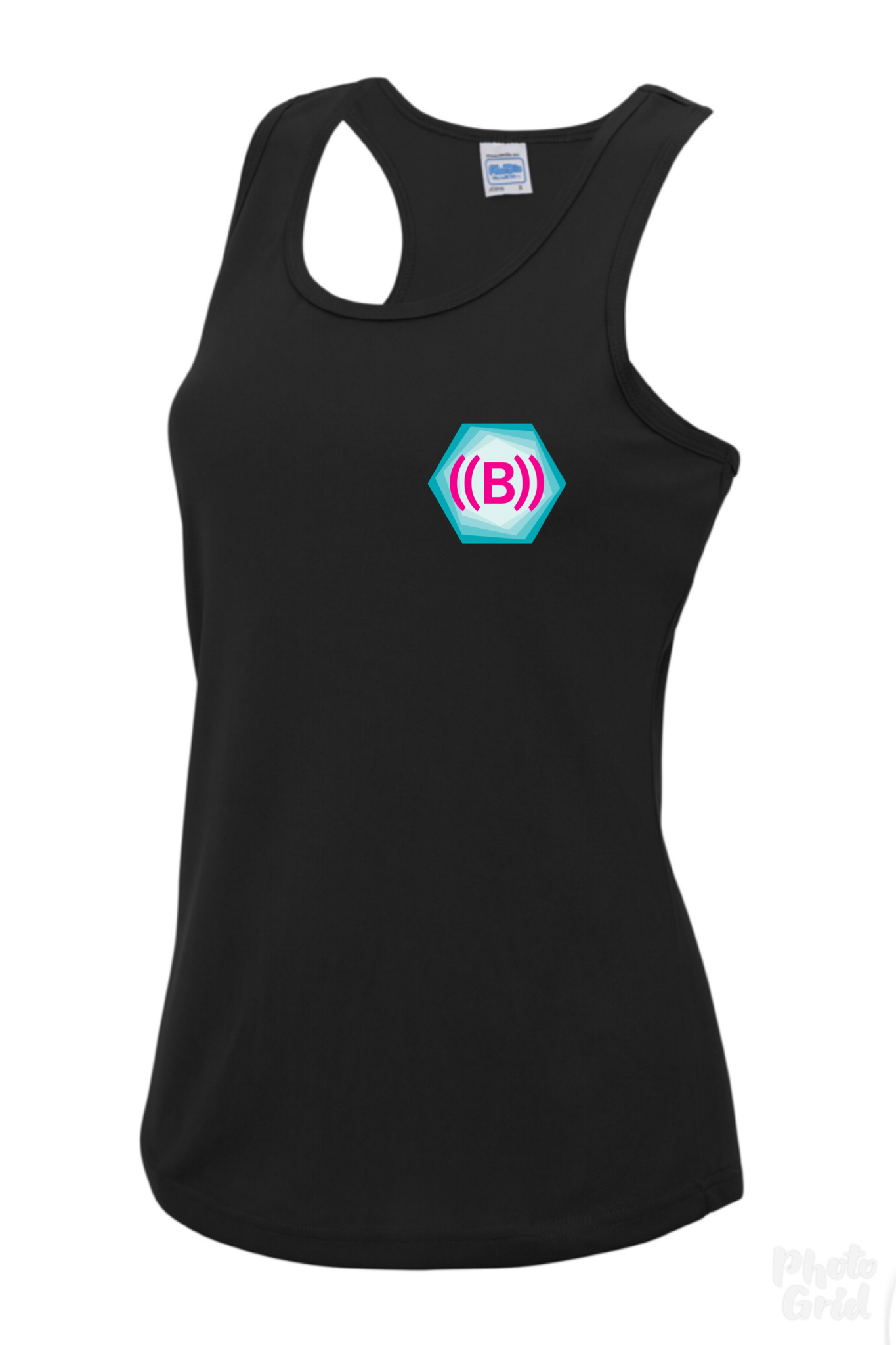 1365x2048 B Ladies Sports Vest Black Icon Logo Bfitbody