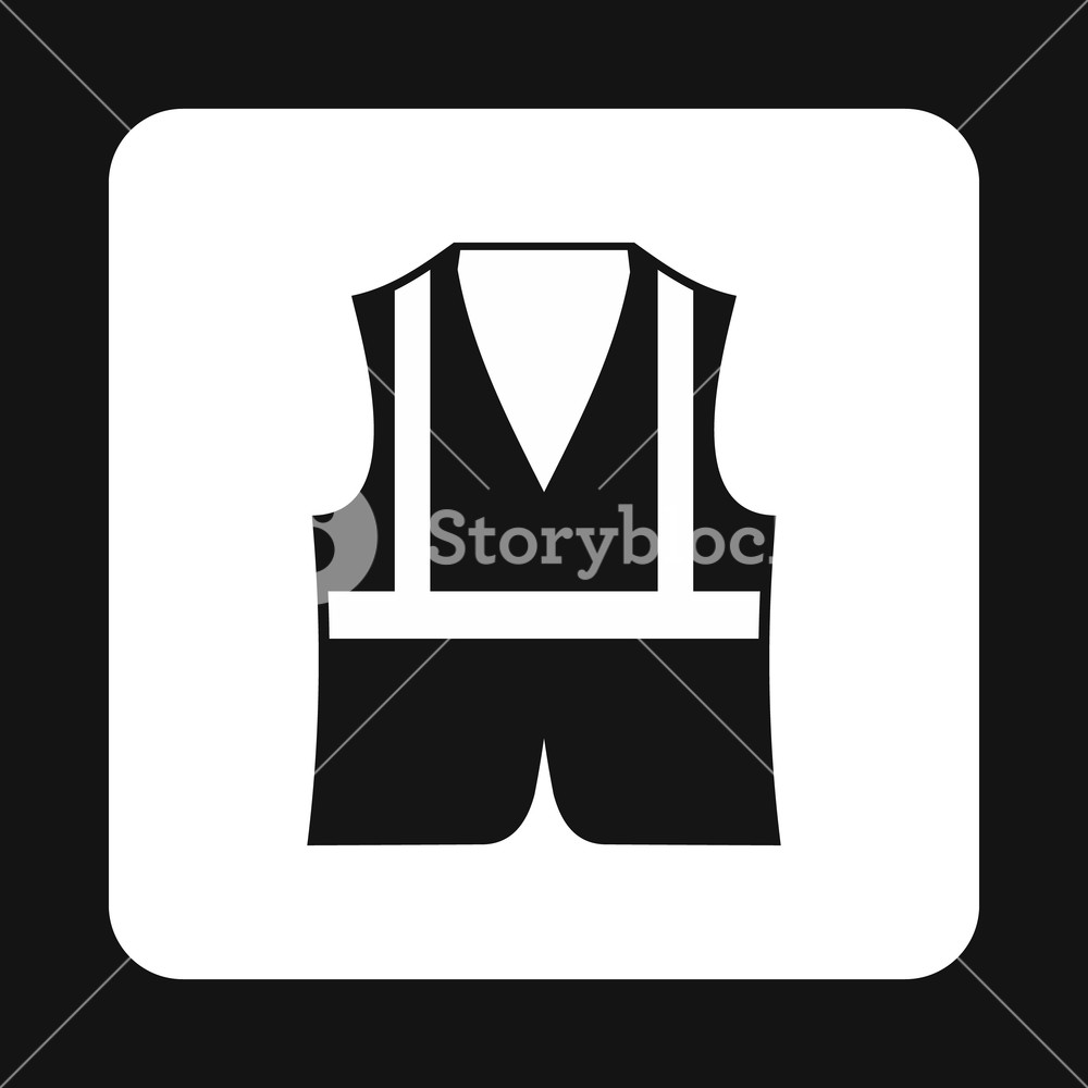 1000x1000 Reflective Vest Icon In Simple Style Isolated On White Background
