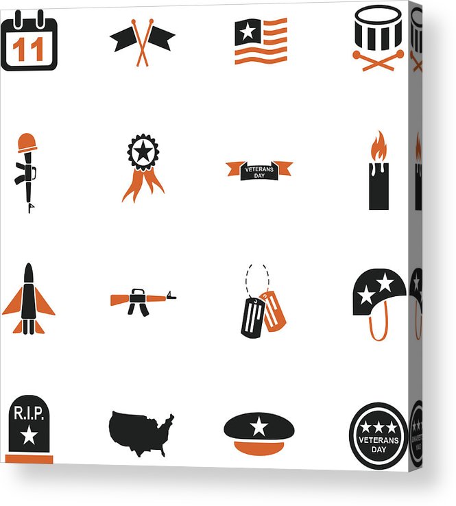 665x738 Veterans Day Icon Set Acrylic Print