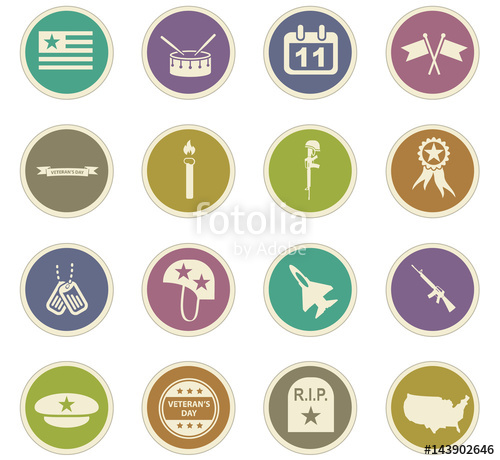 500x460 Veterans Day Icon Set Stock Image And Royalty Free Vector