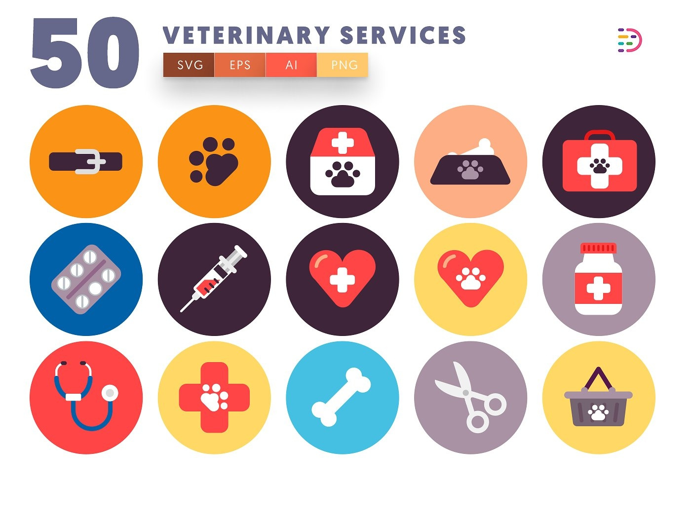 1400x1050 Veterinary Services Icons