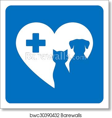 362x382 Blue Veterinary Icon, Art Print Barewalls Posters Prints
